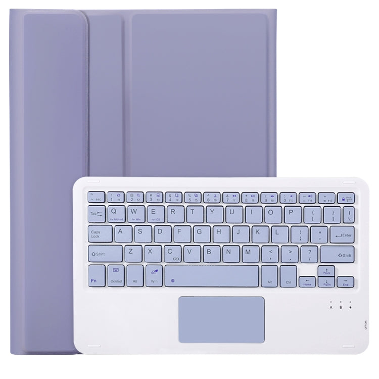 For Samsung Galaxy Tab A9+ X210/X215/X215 A09B-A Candy Color TPU Touch Bluetooth Keyboard Leather Tablet Case with Pen Holder(Purple) - Samsung Keyboard by PMC TechLife | Online Shopping South Africa | PMC TechLife