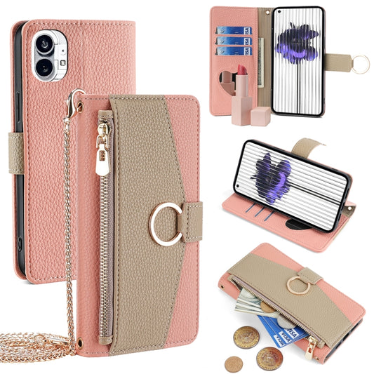 For Nothing Phone 1 Crossbody Litchi Texture Leather Phone Case(Pink) - More Brand by PMC Jewellery | Online Shopping South Africa | PMC Jewellery | Buy Now Pay Later Mobicred