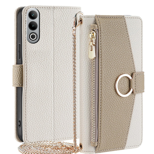 For OnePlus Nord CE4 Crossbody Litchi Texture Leather Phone Case(White) - OnePlus Cases by PMC Jewellery | Online Shopping South Africa | PMC Jewellery | Buy Now Pay Later Mobicred