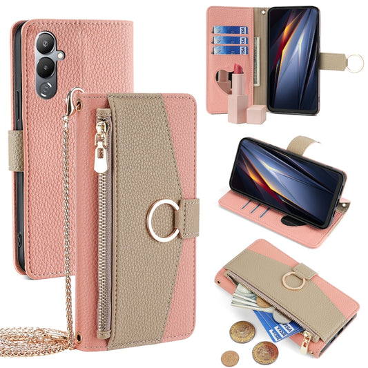 For Tecno Pova 4 Crossbody Litchi Texture Leather Phone Case(Pink) - Tecno Cases by PMC Jewellery | Online Shopping South Africa | PMC Jewellery | Buy Now Pay Later Mobicred