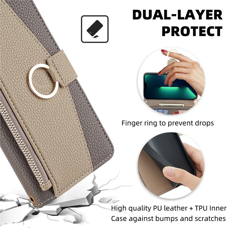 For Xiaomi Redmi Note 13 4G Crossbody Litchi Texture Leather Phone Case(Grey) - Note 13 Cases by PMC Jewellery | Online Shopping South Africa | PMC Jewellery | Buy Now Pay Later Mobicred