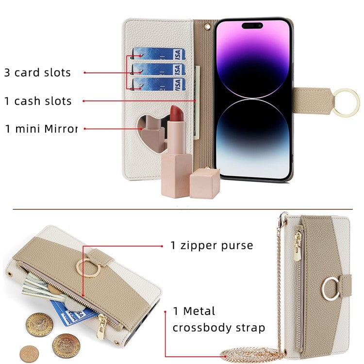 For Nokia C21 Crossbody Litchi Texture Leather Phone Case(White) - Nokia Cases by PMC TechLife | Online Shopping South Africa | PMC TechLife | Buy Now Pay Later Mobicred