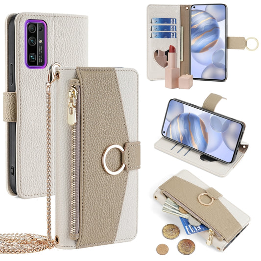 For Honor 30 Crossbody Litchi Texture Leather Phone Case(White) - Honor Cases by PMC Jewellery | Online Shopping South Africa | PMC Jewellery | Buy Now Pay Later Mobicred