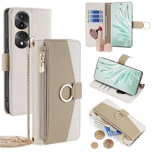 For Honor 70 Pro / 70 Pro+ Crossbody Litchi Texture Leather Phone Case(White) - Honor Cases by PMC Jewellery | Online Shopping South Africa | PMC Jewellery | Buy Now Pay Later Mobicred