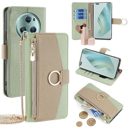 For Honor Magic5 Pro Crossbody Litchi Texture Leather Phone Case(Green) - Honor Cases by PMC Jewellery | Online Shopping South Africa | PMC Jewellery | Buy Now Pay Later Mobicred