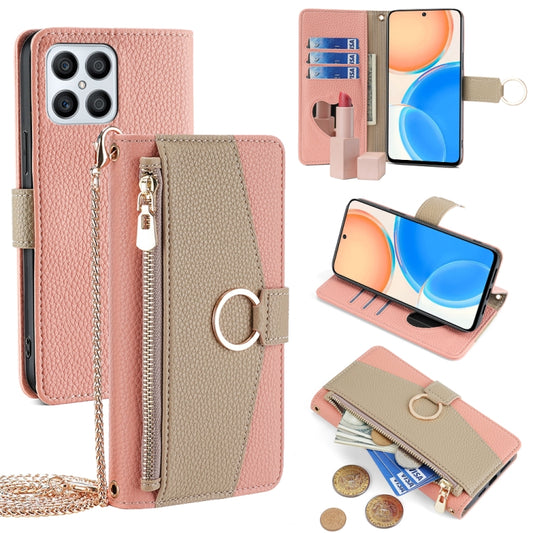 For Honor X30i / X8 Crossbody Litchi Texture Leather Phone Case(Pink) - Honor Cases by PMC Jewellery | Online Shopping South Africa | PMC Jewellery | Buy Now Pay Later Mobicred