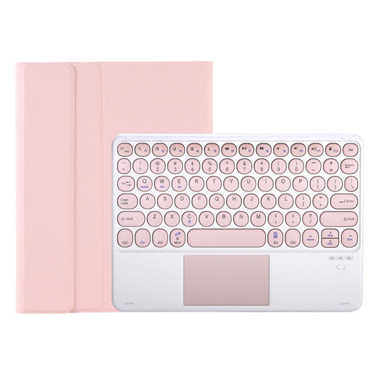 For Samsung Galaxy Tab A9+ X210/X215/X215 YA09B-A Candy Color TPU Round Keycap Touch Bluetooth Keyboard Leather Case with Pen Slot(Pink) - Samsung Keyboard by PMC Jewellery | Online Shopping South Africa | PMC Jewellery