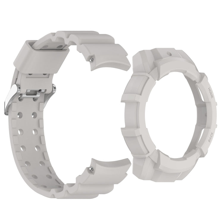 For Samsung Galaxy Watch 6 40mm Armor Silicone Watch Band + Watch Case Set(Light Grey) - Watch Bands by PMC Jewellery | Online Shopping South Africa | PMC Jewellery | Buy Now Pay Later Mobicred