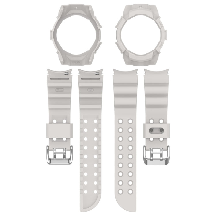 For Samsung Galaxy Watch 6 40mm Armor Silicone Watch Band + Watch Case Set(Light Grey) - Watch Bands by PMC Jewellery | Online Shopping South Africa | PMC Jewellery | Buy Now Pay Later Mobicred