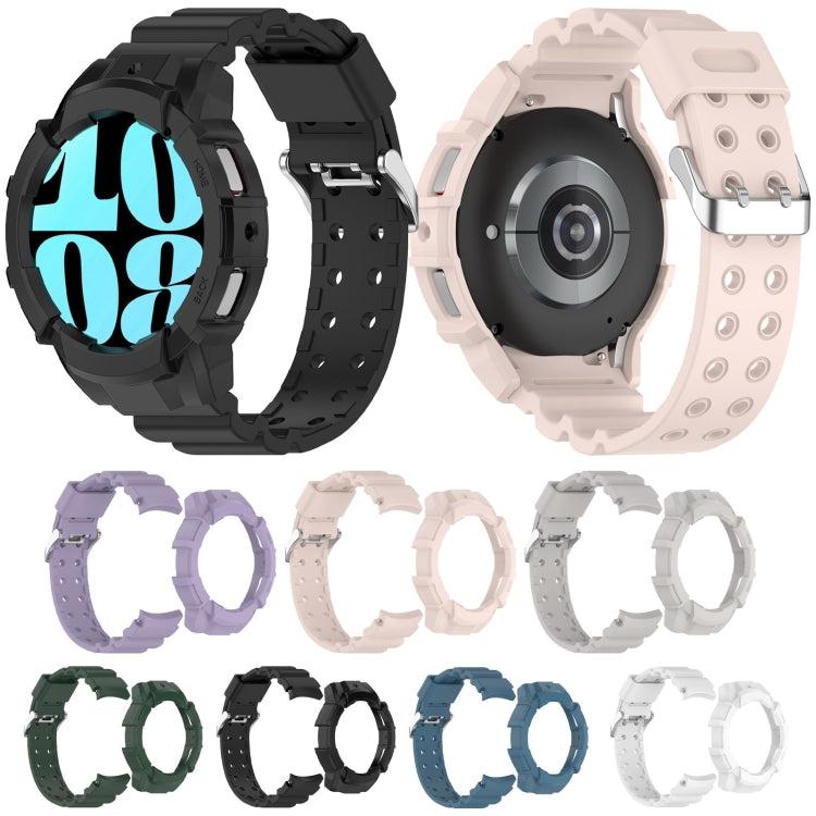 For Samsung Galaxy Watch 6 40mm Armor Silicone Watch Band + Watch Case Set(Light Grey) - Watch Bands by PMC Jewellery | Online Shopping South Africa | PMC Jewellery | Buy Now Pay Later Mobicred