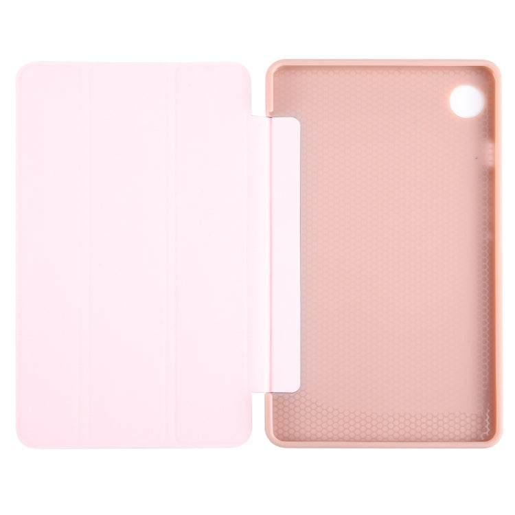 For Samsung Galaxy Tab A9 Tri-fold Holder Flip Horizontal Flip TPU Leather Tablet Case(Rose Gold) - Galaxy Tab A9 by PMC Jewellery | Online Shopping South Africa | PMC Jewellery