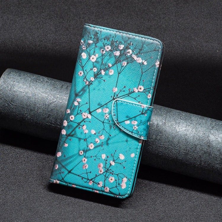 For Motorola Moto G Play 2024 Colored Drawing Pattern Leather Phone Case(Plum Blossom) - Motorola Cases by PMC Jewellery | Online Shopping South Africa | PMC Jewellery | Buy Now Pay Later Mobicred