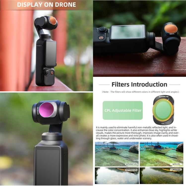 For DJI OSMO Pocket 3 Sunnylife Camera Lens Filter, Filter:4 in 1 ND8/16/32/64 - Lens Accessories by Sunnylife | Online Shopping South Africa | PMC Jewellery | Buy Now Pay Later Mobicred