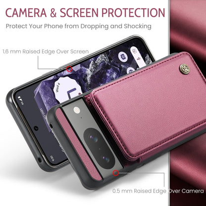 For Google Pixel 8 CaseMe C22 Card Slots Holder RFID Anti-theft Phone Case(Wine Red) - Google Cases by CaseMe | Online Shopping South Africa | PMC Jewellery | Buy Now Pay Later Mobicred