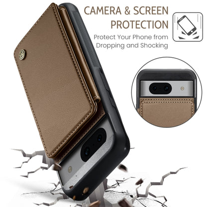 For Google Pixel 8a CaseMe C22 Card Slots Holder RFID Anti-theft Phone Case(Brown) - Google Cases by CaseMe | Online Shopping South Africa | PMC Jewellery | Buy Now Pay Later Mobicred