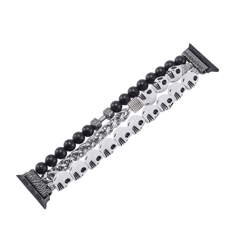 For Apple Watch Ultra 2 49mm Skull Beaded Watch Band(White) - Watch Bands by PMC TechLife | Online Shopping South Africa | PMC TechLife
