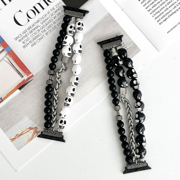 For Apple Watch Series 6 40mm Skull Beaded Watch Band(Black) - free shipping - PMC TechLife - Order now!