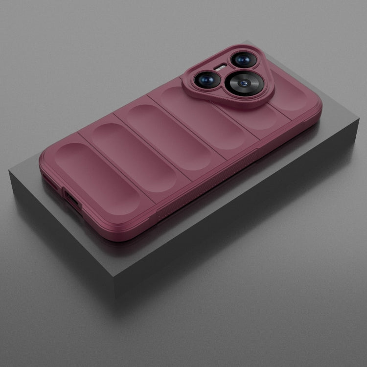 For Huawei Pura 70 Magic Shield TPU + Flannel Phone Case(Wine Red) - Huawei Cases by PMC TechLife | Online Shopping South Africa | PMC TechLife | Buy Now Pay Later Mobicred