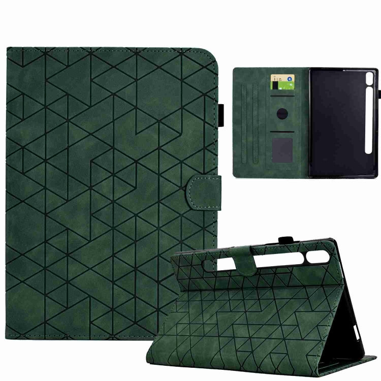 For Samsung Galaxy Tab S9 Rhombus TPU Smart Leather Tablet Case(Green) - Galaxy Tab S9 Cases by PMC Jewellery | Online Shopping South Africa | PMC Jewellery | Buy Now Pay Later Mobicred