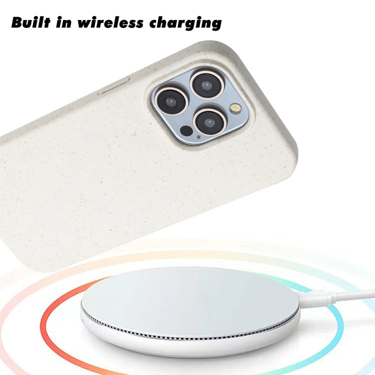 For iPhone 15 Pro Wheat MagSafe Magnetic Straw Material + TPU Phone Case(White) - iPhone 15 Pro Cases by PMC Jewellery | Online Shopping South Africa | PMC Jewellery