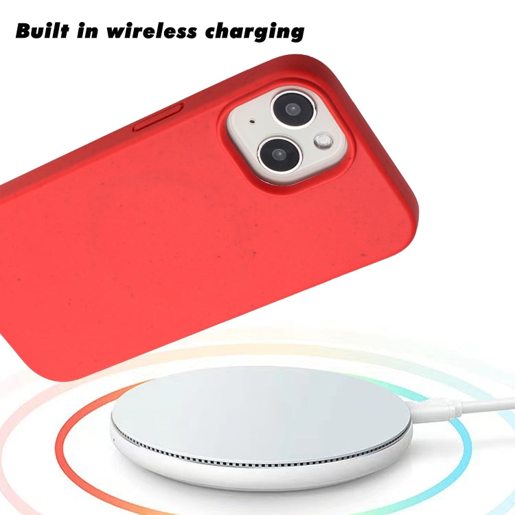 For iPhone 15 Plus Wheat MagSafe Magnetic Straw Material + TPU Phone Case(Red) - iPhone 15 Plus Cases by PMC Jewellery | Online Shopping South Africa | PMC Jewellery