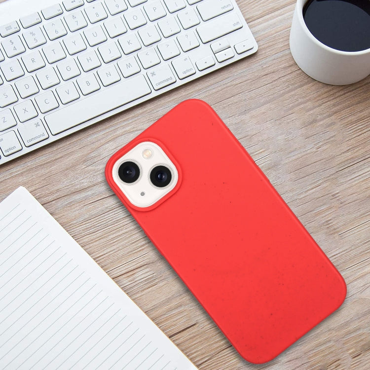 For iPhone 14 Wheat MagSafe Magnetic Straw Material + TPU Phone Case(Red) - iPhone 14 Cases by PMC TechLife | Online Shopping South Africa | PMC TechLife