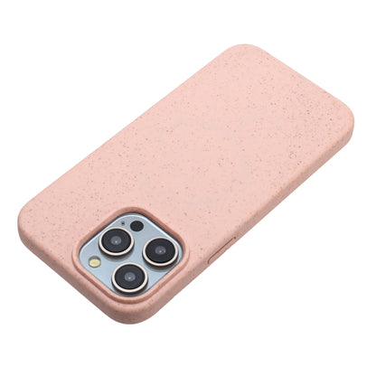 For iPhone 12 Pro Max Wheat MagSafe Magnetic Straw Material + TPU Phone Case(Pink) - iPhone 12 Pro Max Cases by PMC Jewellery | Online Shopping South Africa | PMC Jewellery