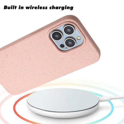 For iPhone 11 Pro Max Wheat MagSafe Magnetic Straw Material + TPU Phone Case(Pink) - iPhone 11 Pro Max Cases by PMC Jewellery | Online Shopping South Africa | PMC Jewellery