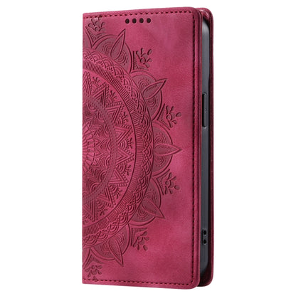 For iPhone 16 Plus Totem Embossed Magnetic Leather Phone Case(Red) - iPhone 16 Plus Cases by PMC Jewellery | Online Shopping South Africa | PMC Jewellery | Buy Now Pay Later Mobicred