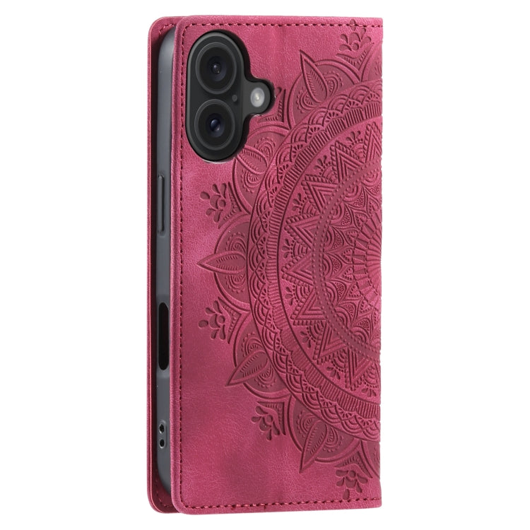 For iPhone 16 Totem Embossed Magnetic Leather Phone Case(Red) - iPhone 16 Cases by PMC TechLife | Online Shopping South Africa | PMC TechLife | Buy Now Pay Later Mobicred