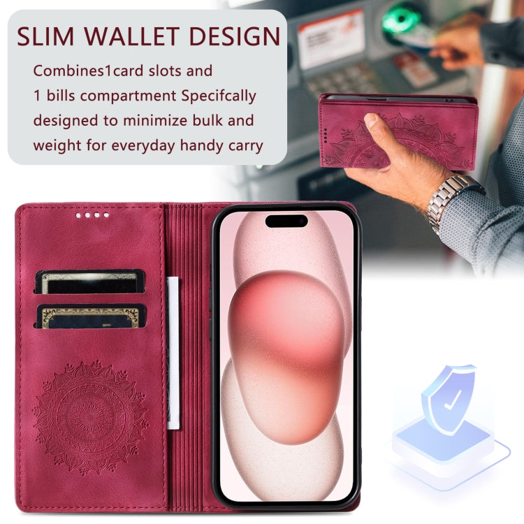 For iPhone 16 Totem Embossed Magnetic Leather Phone Case(Red) - iPhone 16 Cases by PMC TechLife | Online Shopping South Africa | PMC TechLife | Buy Now Pay Later Mobicred