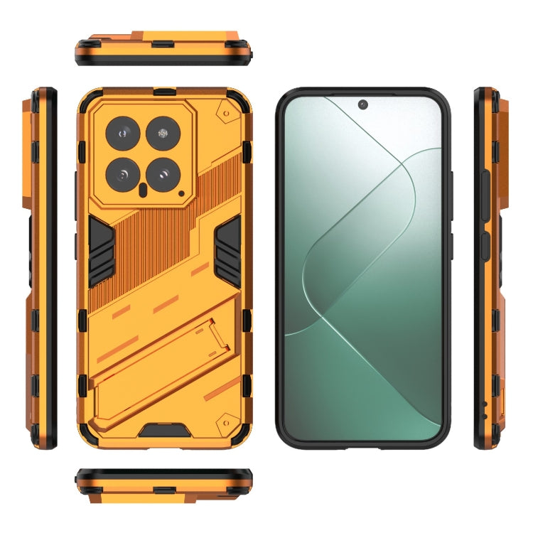 For Xiaomi 14 5G Punk Armor 2 in 1 PC + TPU Phone Case with Holder(Orange) - 14 Cases by PMC Jewellery | Online Shopping South Africa | PMC Jewellery