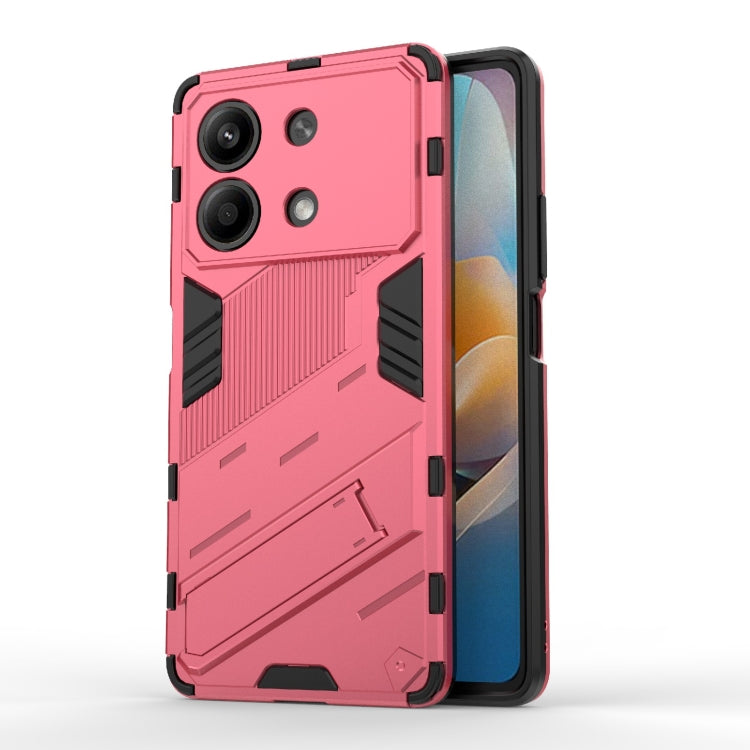 For Xiaomi Redmi Note 13R Pro 5G Punk Armor 2 in 1 PC + TPU Phone Case with Holder(Light Red) - Xiaomi Cases by PMC Jewellery | Online Shopping South Africa | PMC Jewellery | Buy Now Pay Later Mobicred