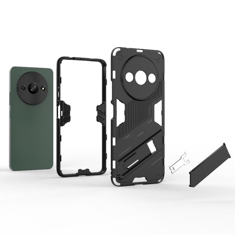 For Xiaomi Redmi A3 4G Global Punk Armor 2 in 1 PC + TPU Phone Case with Holder(Grey) - Xiaomi Cases by PMC TechLife | Online Shopping South Africa | PMC TechLife | Buy Now Pay Later Mobicred