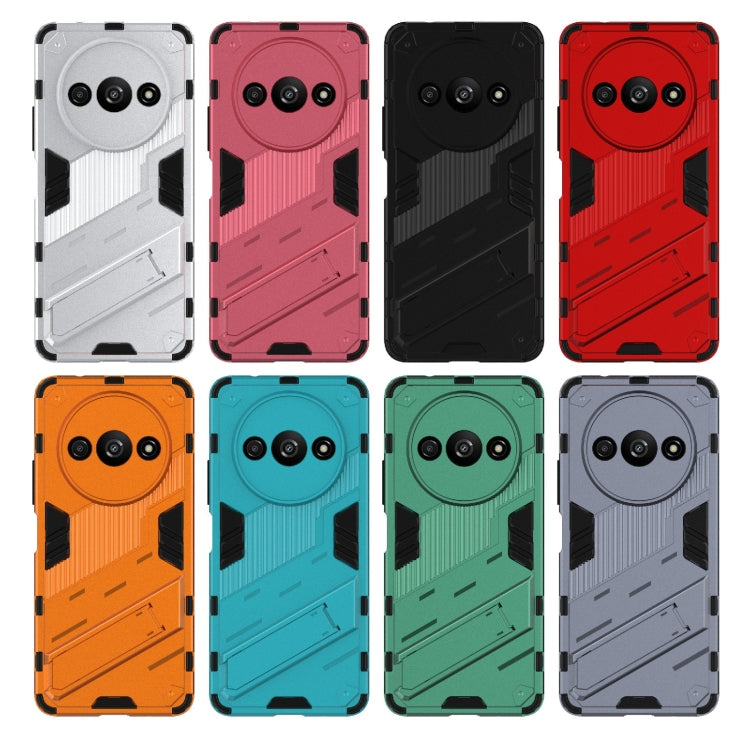 For Xiaomi Redmi A3 4G Global Punk Armor 2 in 1 PC + TPU Phone Case with Holder(White) - Xiaomi Cases by PMC TechLife | Online Shopping South Africa | PMC TechLife | Buy Now Pay Later Mobicred