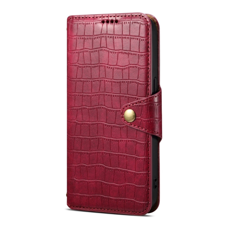 For Samsung Galaxy S24 Ultra 5G Denior Crocodile Texture Oil Edge Leather Phone Case(Rose Red) - Galaxy S24 Ultra 5G Cases by Denior | Online Shopping South Africa | PMC Jewellery | Buy Now Pay Later Mobicred