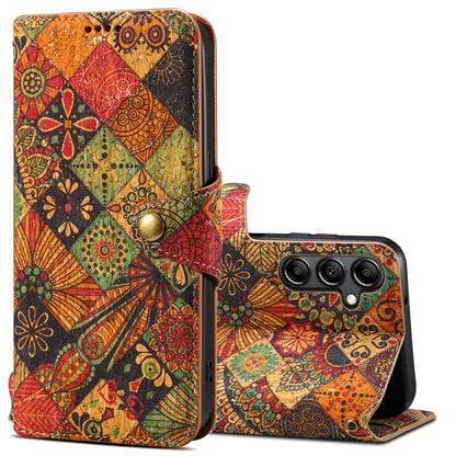 For Samsung Galaxy S24+ 5G Denior Flower Language Series Cork Fabric Oil Edge Leather Phone Case(Autumn) - Galaxy S24+ 5G Cases by Denior | Online Shopping South Africa | PMC Jewellery | Buy Now Pay Later Mobicred