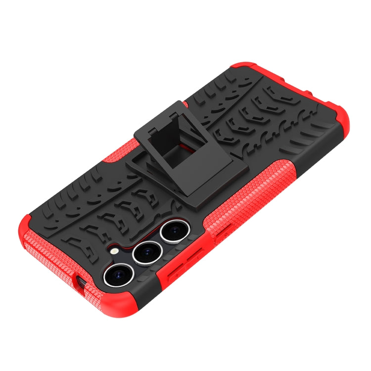 For Samsung Galaxy S24+ Tire Texture TPU + PC Phone Case with Holder(Red) - Galaxy S24+ 5G Cases by PMC Jewellery | Online Shopping South Africa | PMC Jewellery