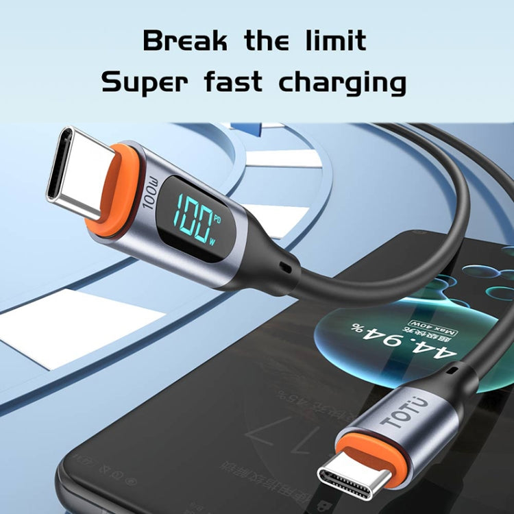 TOTU CB-7-PD 27W USB-C / Type-C to 8 Pin Digital Display Fast Charging Silicone Cable, Length: 1m(Orange) - 2 in 1 Cable by TOTUDESIGN | Online Shopping South Africa | PMC Jewellery | Buy Now Pay Later Mobicred