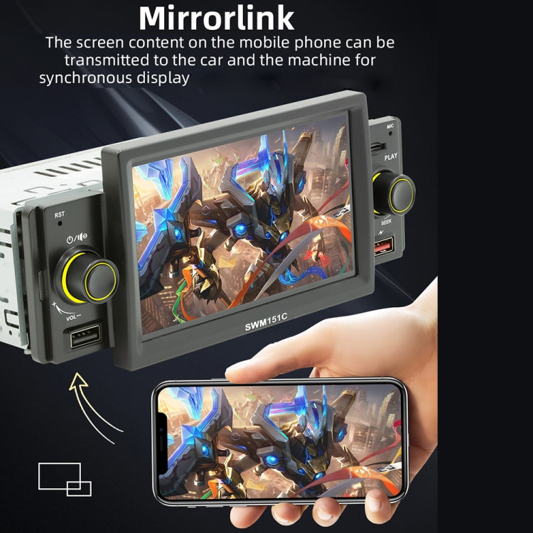 SWM151C 5 inch Portable Car MP5 Player Support CarPlay / Android Auto(Black) - free shipping - PMC TechLife - Order now!