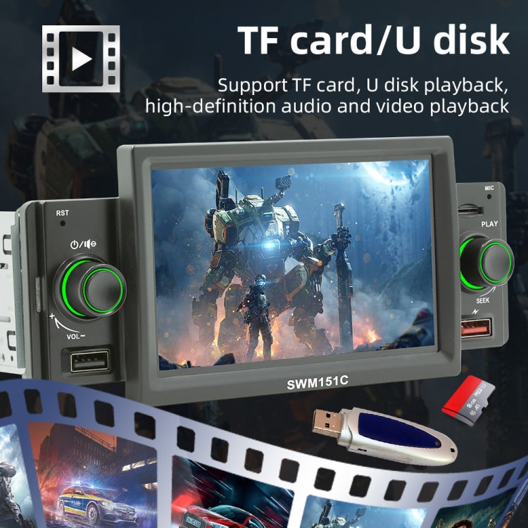 SWM151C 5 inch Portable Car MP5 Player Support CarPlay / Android Auto(Black) - free shipping - PMC TechLife - Order now!