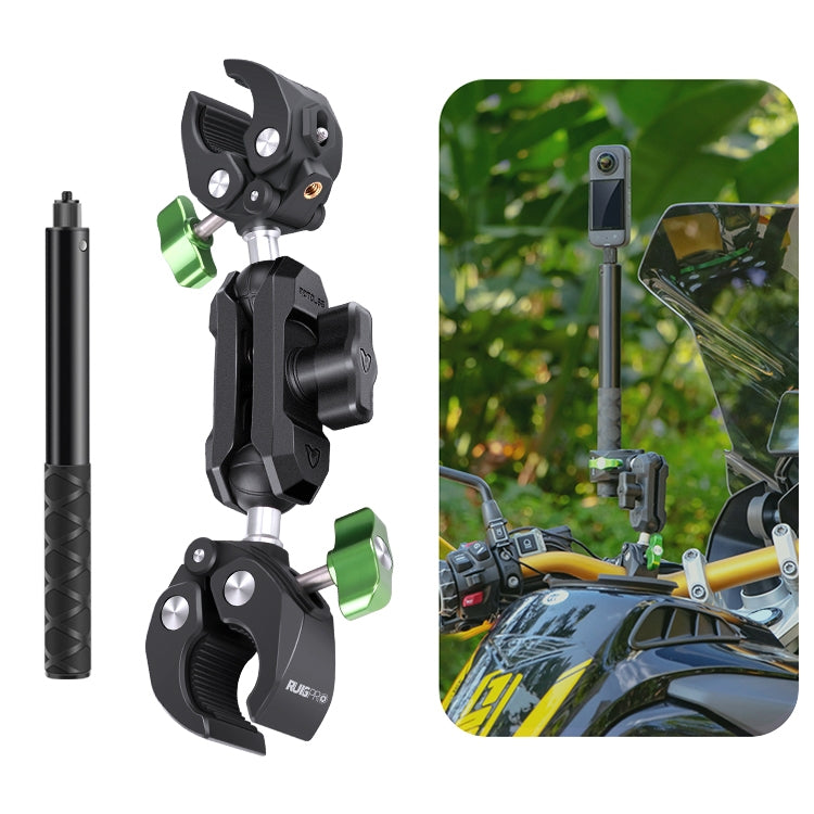 RUIGPRO Crab Clamp Action Camera Bracket Dual-Head Crab with Selfie Stick - Holder by RUIGPRO | Online Shopping South Africa | PMC Jewellery | Buy Now Pay Later Mobicred