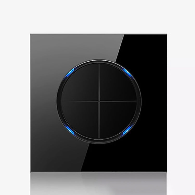 86mm Round LED Tempered Glass Switch Panel, Black Round Glass, Style:Four Billing Control - Switch by PMC Jewellery | Online Shopping South Africa | PMC Jewellery | Buy Now Pay Later Mobicred