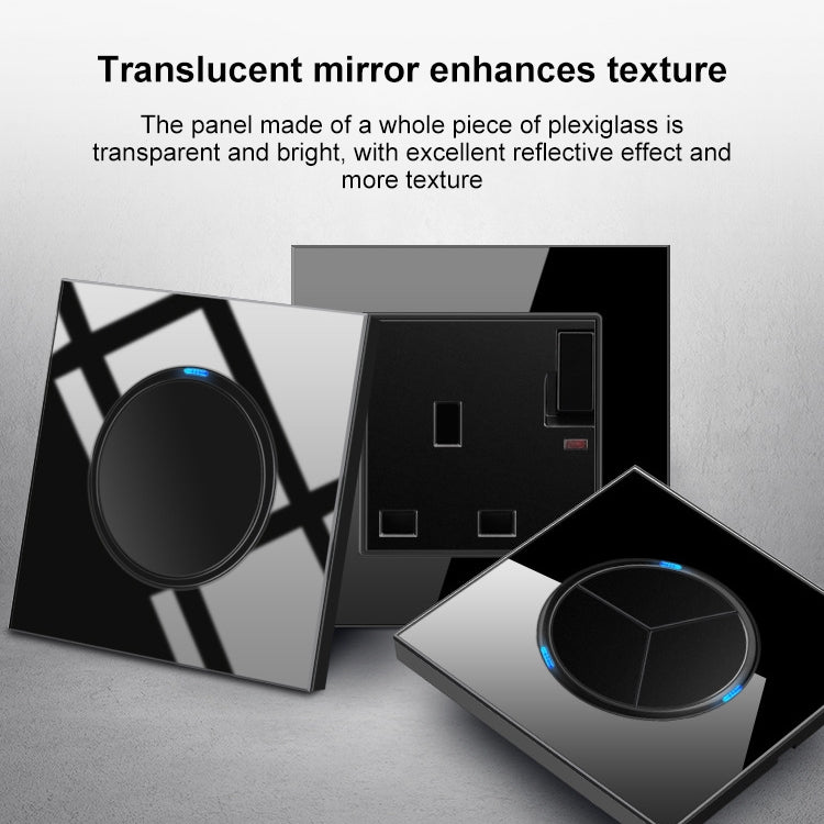86mm Round LED Tempered Glass Switch Panel, Black Round Glass, Style:Four Billing Control -  by PMC Jewellery | Online Shopping South Africa | PMC Jewellery | Buy Now Pay Later Mobicred