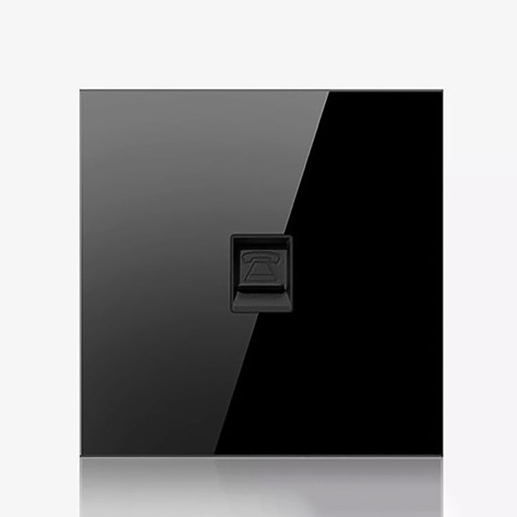 86mm Round LED Tempered Glass Switch Panel, Black Round Glass, Style:Telephone Socket - Switch by PMC Jewellery | Online Shopping South Africa | PMC Jewellery | Buy Now Pay Later Mobicred