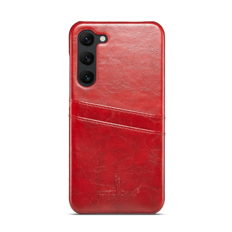 For Samsung Galaxy S24 5G Fierre Shann Oil Wax Texture Leather Phone Case with Card Slots(Red) - Galaxy S24 5G Cases by FIERRE SHANN | Online Shopping South Africa | PMC Jewellery | Buy Now Pay Later Mobicred