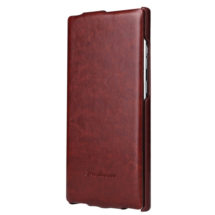 For Samsung Galaxy S24 Ultra 5G Fierre Shann 64 Texture Vertical Flip PU Leather Phone Case(Brown) - Galaxy S24 Ultra 5G Cases by FIERRE SHANN | Online Shopping South Africa | PMC Jewellery