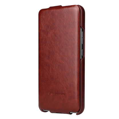 For Samsung Galaxy S24 5G Fierre Shann 64 Texture Vertical Flip PU Leather Phone Case(Brown) - Galaxy S24 5G Cases by FIERRE SHANN | Online Shopping South Africa | PMC Jewellery | Buy Now Pay Later Mobicred