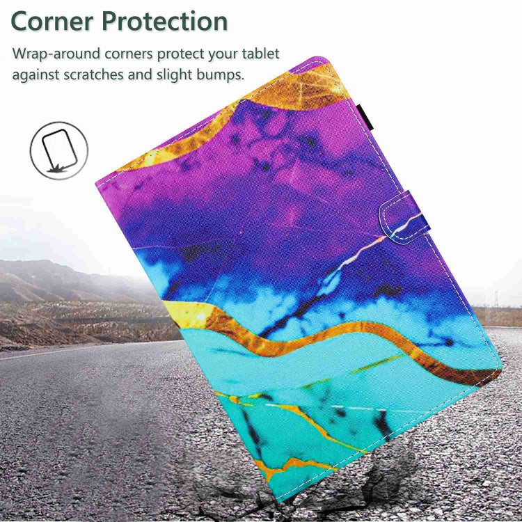 For 10 inch Universal Marble Pattern Stitching Leather Tablet Case(Purple Blue) - 10 - 11 inch by PMC TechLife | Online Shopping South Africa | PMC TechLife | Buy Now Pay Later Mobicred