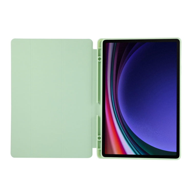 For Samsung Galaxy Tab S9+ / S10+ 3-Fold Pure Color TPU Leather Tablet Case with Pen Slot(Green) - Galaxy Tab S9+ Cases by PMC Jewellery | Online Shopping South Africa | PMC Jewellery | Buy Now Pay Later Mobicred